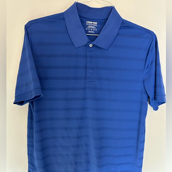 Lands End Outfitters Men’s Short Sleeve Polo Medium Blue - Picture 4 of 7